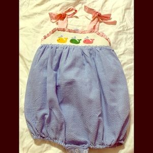 Smockingbird Seersucker Bubble 3T